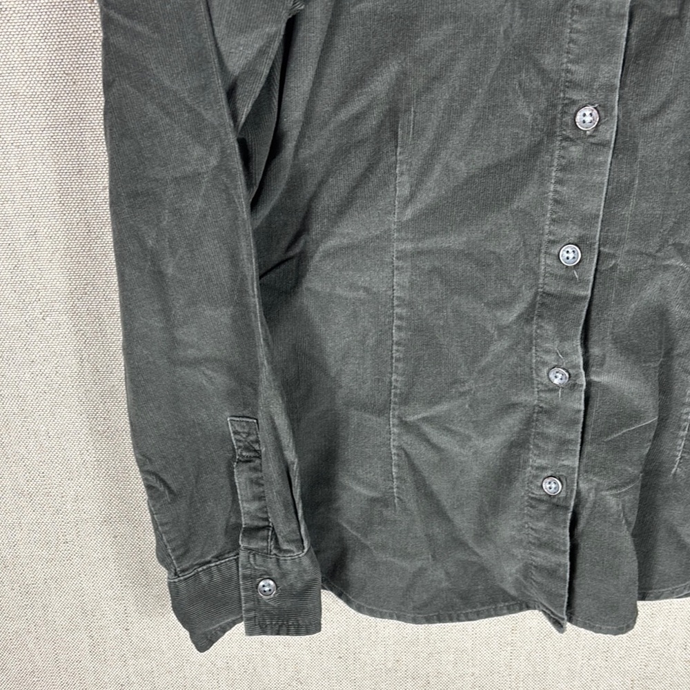 J. Jill > Green Gray Corduroy Button Down Small Petite - Picture 4 of 7